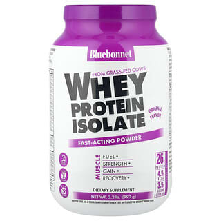 Bluebonnet Nutrition, 100 % натуральный изолят сывороточного белка, с натуральным оригинальным вкусом, 992 г (2,2 фунта)
