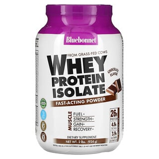 Bluebonnet Nutrition, Isolat de protéines de lactosérum, Chocolat naturel, 2 lbs (924 g)