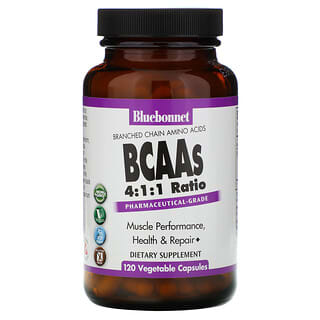 Bluebonnet Nutrition, Proporción de BCAA 4: 1: 1, 120 cápsulas vegetales
