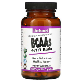 Bluebonnet Nutrition, BCAAs 4:1:1比例（支鏈氨基酸），120素食膠囊