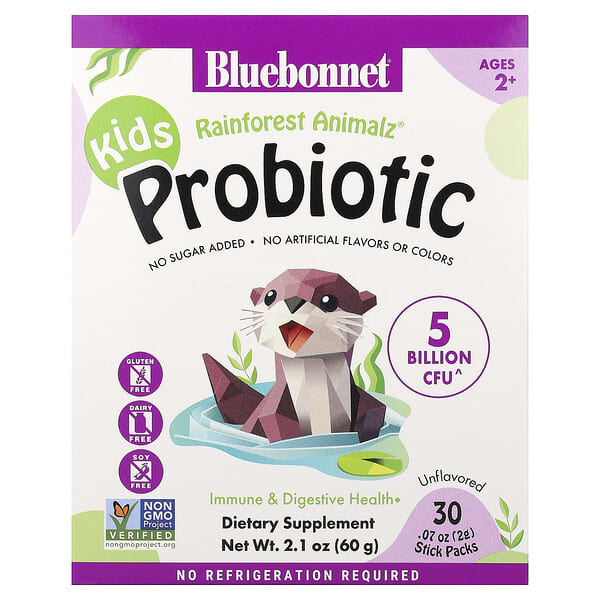 Kids, Probiotic, Ages 2+, Unflavored, 30 Stick Packs, 0.07 oz (2 g) Each