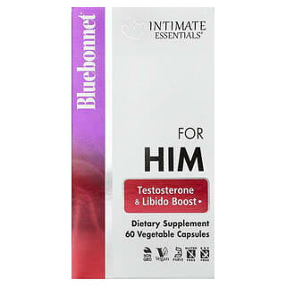 Bluebonnet Nutrition, Intimate Essentials, для него, повышение тестостерона и либидо, 60 вегетарианских капсул