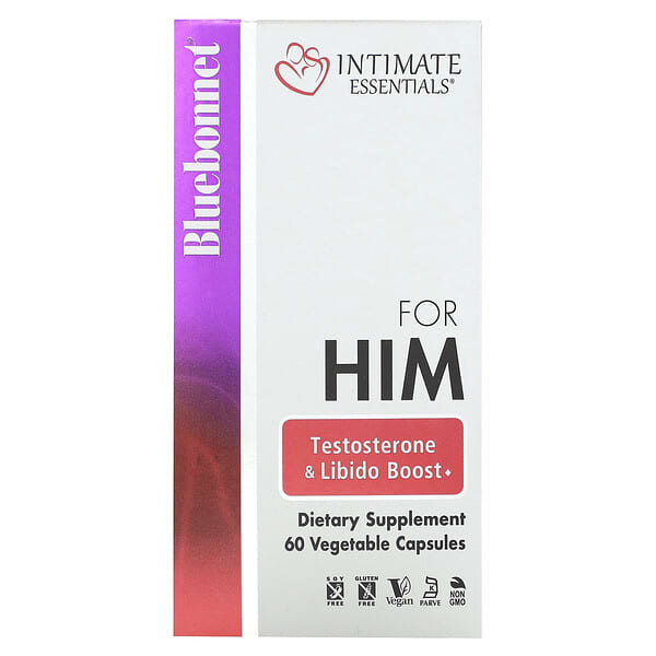 Intimate Essentials, For Him, Testosterone & Libido Boost, 60 Vegetable Capsules