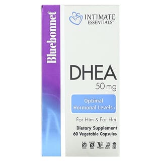 Bluebonnet Nutrition, Intimate Essentials, DHEA, Para él y para ella, 50 mg, 60 cápsulas vegetales