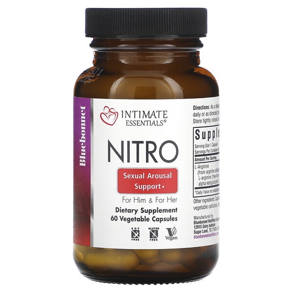 Intimate Essentials, Nitro, For Him & For Her, 60 Vegetable Capsules (300 mg per Capsule)