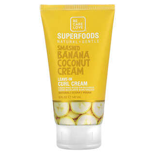 Be Care Love, Superfoods, Natural & Gentle, Leave-In Curl Cream, Smashed Banana Coconut Cream, 5 fl oz (147 ml)