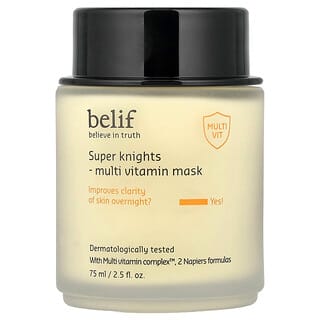 belif, Super Knights, Masker Kecantikan Multivitamin, 75 ml (2,5 ons cairan)