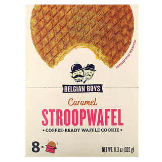 Belgian Boys, Stroopwafel, caramello, 8 pezzi, 40 g ciascuno