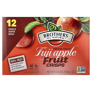Brothers-All-Natural, Fruit Crisps, Maçã Fuji, 12 Sacos de Porções Individuais, 10 g (0,35 oz) Cada