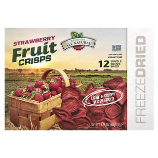 Brothers-All-Natural, Fruit Crisps, Strawberry, 12 Single-Serve Bags, 0.26 oz (7.5 g) Each