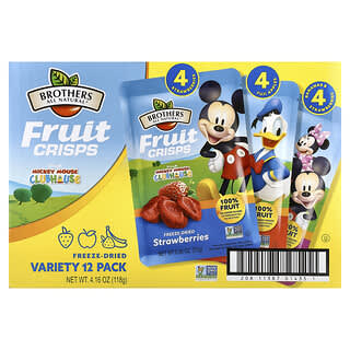 Brothers-All-Natural, Disney Junior, Πατατάκια φρούτων, Πακέτο ποικιλίας, 12 τσάντες μίας μερίδας, 4 oz (113 g)