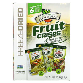 Brothers-All-Natural, Freeze Dried Fruit Crisps, Variety Pack, 6 Single Serve Bags, 2.26 oz (64 g)