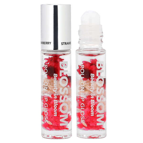 Blossom, Roll-On Lip Gloss, Strawberry, 0.20 fl oz (5.9 ml)
