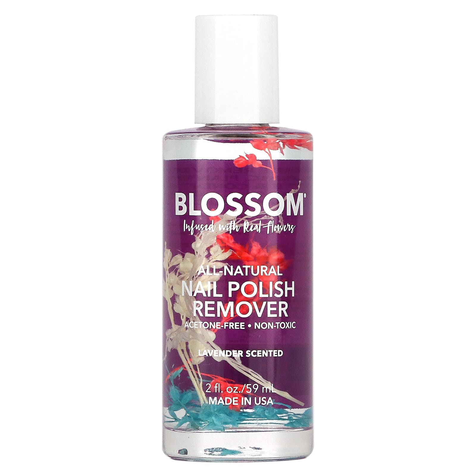 Blossom, All-Natural Nail Polish Remover, Lavender, 2 fl oz (59 ml)