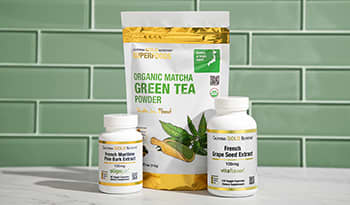 3 suplementos ricos en polifenoles que promueven la salud: té verde, semilla de uva y extractos de corteza de pino