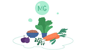 Magnesium food sources like leafy greens