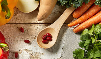 Sources of beta-carotene: leafy greens, carrots, sweet potato, supplements