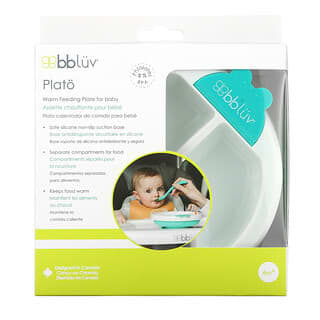 Bbluv, Plato, теплая тарелка для кормления детей от 4 месяцев, зеленая, 1 шт.