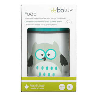 Bbluv, Food, Thermal Food Container with Spoon and Bowl, Blue, 0+ Months, 10 fl oz (300 ml)