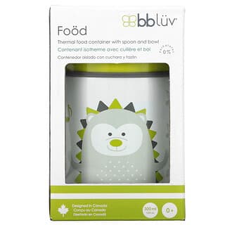 Bbluv, Food, Thermal Food Container with Spoon and Bowl, 0+ Months, Green, 10 fl oz (300 ml)