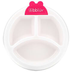Bbluv, Plato, Warm Feeding Plate For Baby, 4+ Months, Pink, 1 Count (Discontinued Item) 