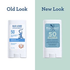 Blue Lizard Australian Sunscreen, Sensitive Mineral Sunscreen Stick, SPF 50, 0.5 oz (14 g)