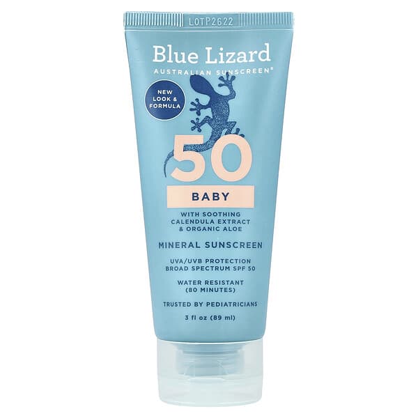 Blue Lizard Australian Sunscreen, 유아용 미네랄 자외선 차단제, SPF 50, 89ml(3fl oz)
