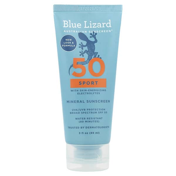 Blue Lizard Australian Sunscreen, 스포츠 미네랄 자외선 차단제, SPF 50, 89ml(3fl oz)