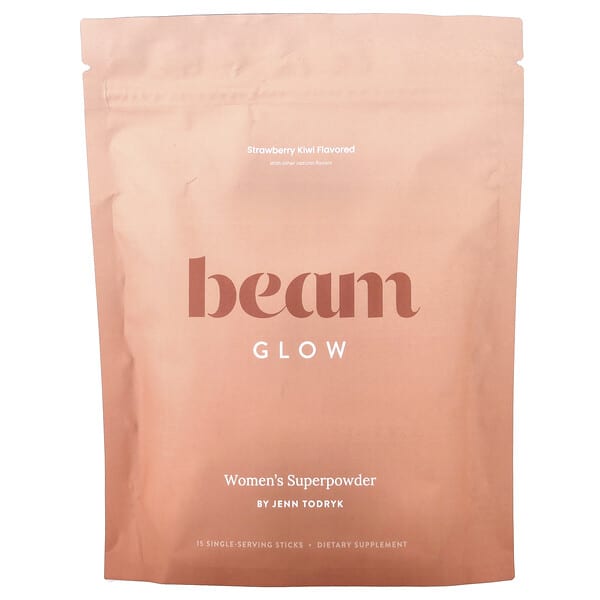 Beam, Glow, 딸기 키위, 스틱팩 15개, 각 6.3g(0.22oz)