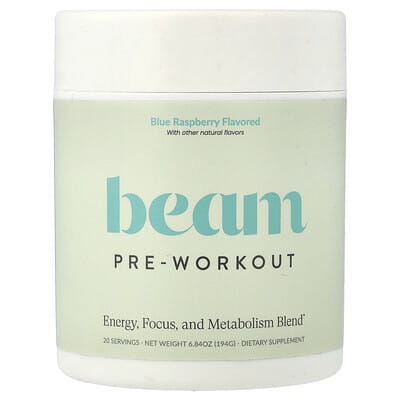 Beam, Pre-Workout Powder, Blue Raspberry, 6.84 oz (194 g)