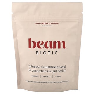 Beam, Biotic, Tribiotic & Glutathione Blend, Mixed Berry , 15 Single-Serving Sticks, 0.09 oz (2.6 g) Each