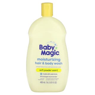 Baby Magic, Nawilżający żel do mycia ciała i włosów, miękki puder, 488 ml