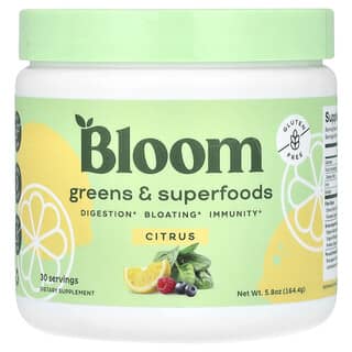 Bloom, Зелень и суперфуды, цитрусовые, 164,4 г (5,8 унции)