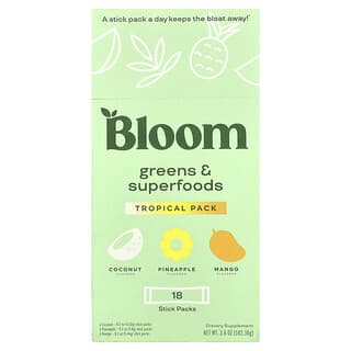 Bloom, 그린 & 슈퍼 푸드, 트로피컬 팩, 스틱팩 18개, 102.36g(3.6oz)