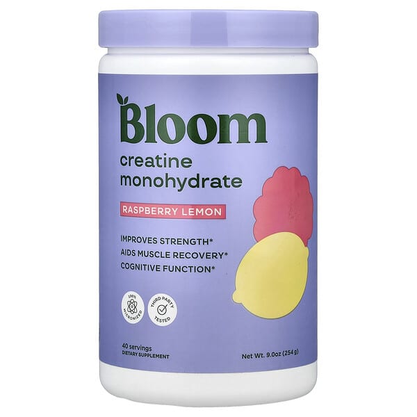 Bloom Creatine Monohydrate, Raspberry Lemon, 9 oz (254 g)