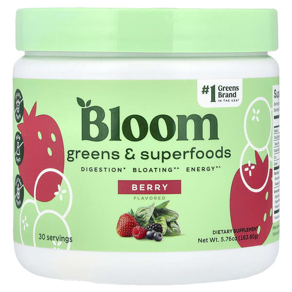 Bloom, Greens & Superfoods, Berry, 5.76 oz (163.8 g) — product photo 1