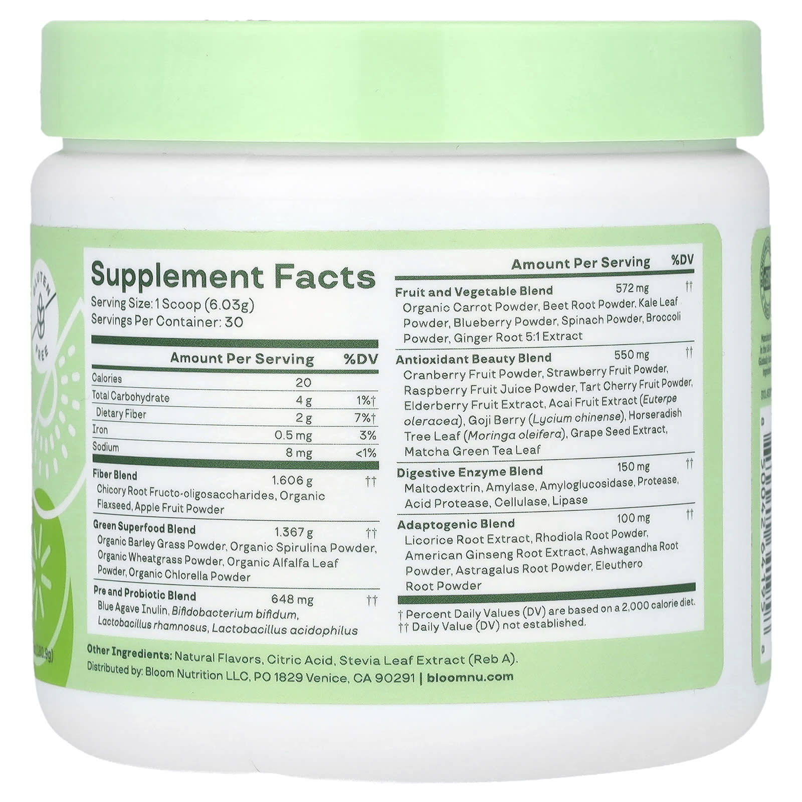 Bloom Nutrition Greens And Superfoods – Strawberry Kiwi – EXP 2026 – Vegan, Gluten Free – 5 Oz