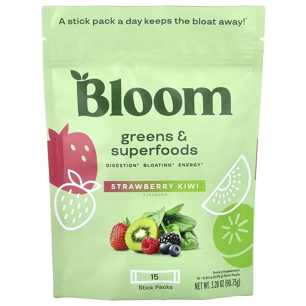 Greens & Superfoods, Strawberry Kiwi, 15 Stick Packs, 0.21 oz (6.05 g) Each