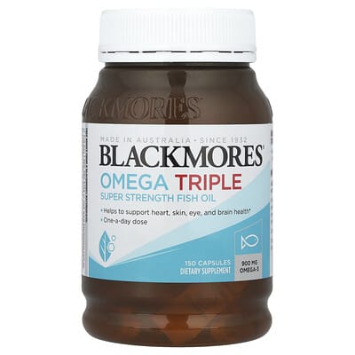 Blackmores, Omega Triple, Minyak Ikan Kekuatan Super, 900 mg, 150 Kapsul