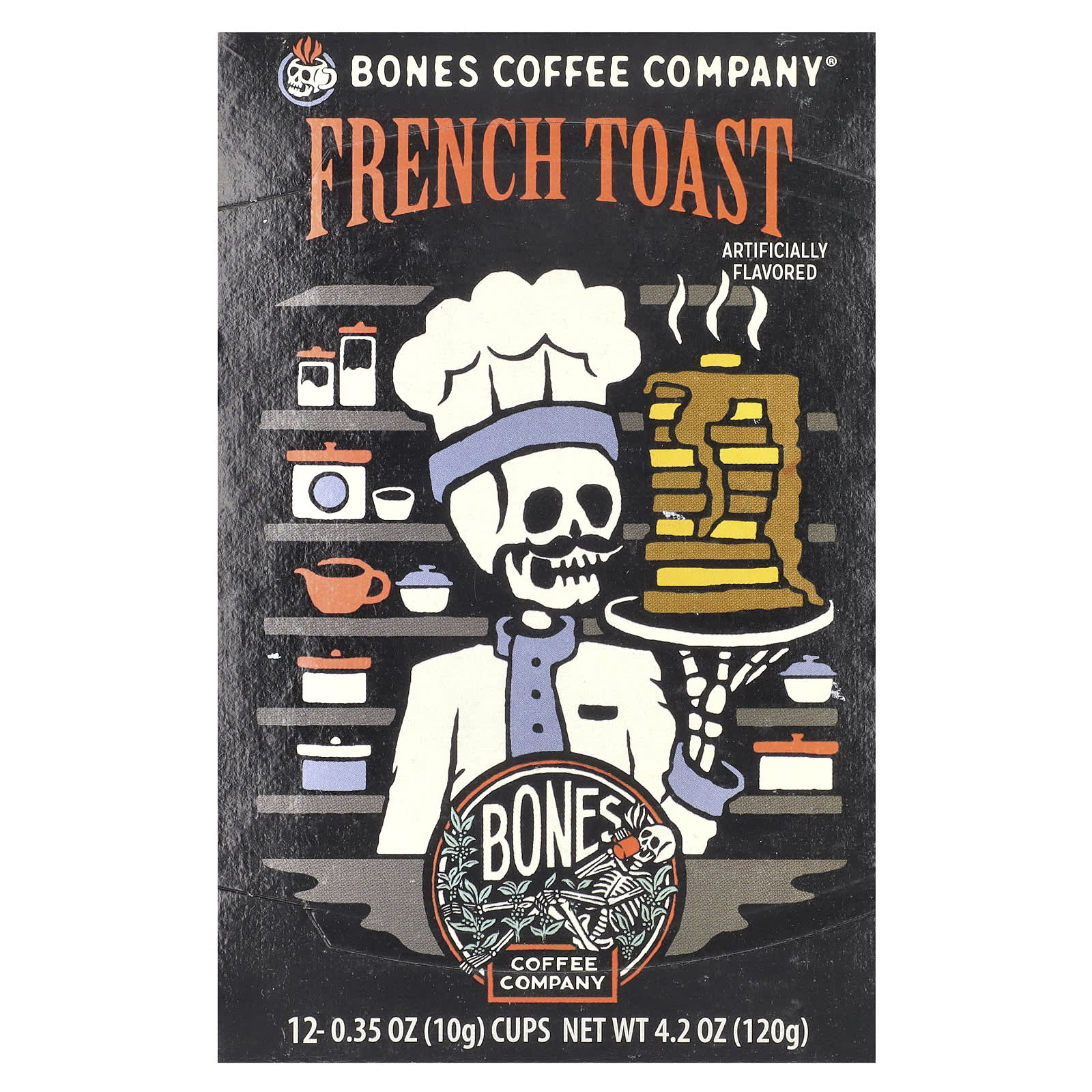 Bones Coffee Company, Coffee Cups, French Toast, 12 Cups 0.35 Oz (10 G)