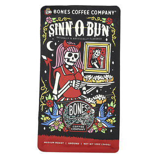 Bones Coffee Company, Sinn-O-Bun, Molido, Tostado medio, 340 g (12 oz)