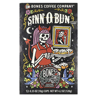 Bones Coffee Company, Coffee Cups, Sinn-O-Bun, Kaffeetassen, 12 Tassen, je 10 g (0,35 oz.).