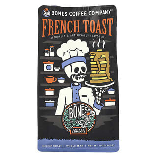Bones Coffee Company, французский тост, цельные бобы, средняя обжарка, 340 г (12 унций)