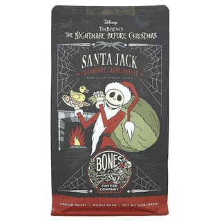 Bones Coffee Company, Santa Jack, Créme brûlée de arándanos rojos, Grano entero, Tostado medio, 340 g (12 oz)