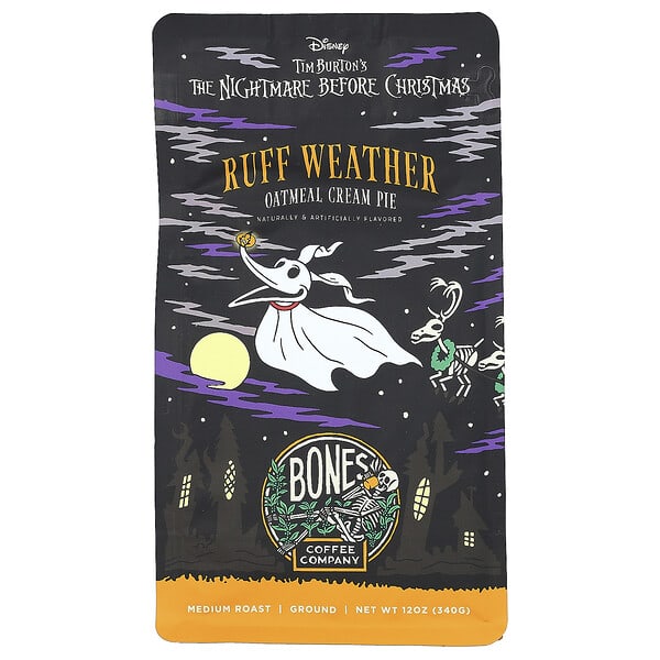 Bones Coffee Company, Ruff Weather, Крем пай с овесени ядки, смлян, средно изпечен, 12 унции (340 г)