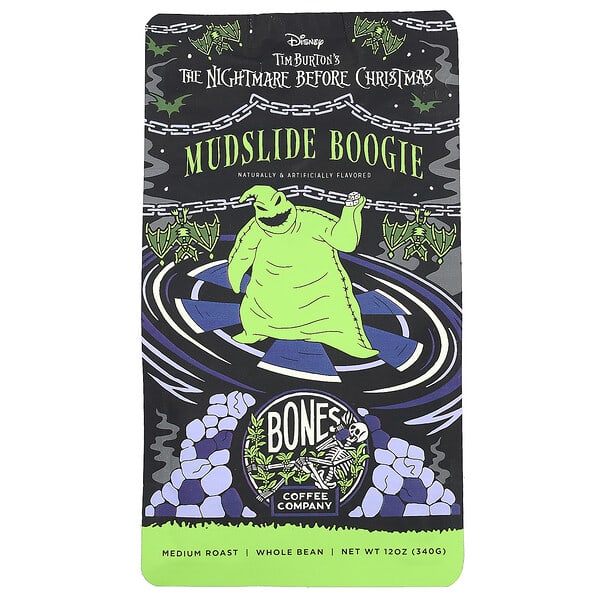 Bones Coffee Company, Mudslide Boogie, Whole Bean, Medium Roast, 12 oz (340 g)