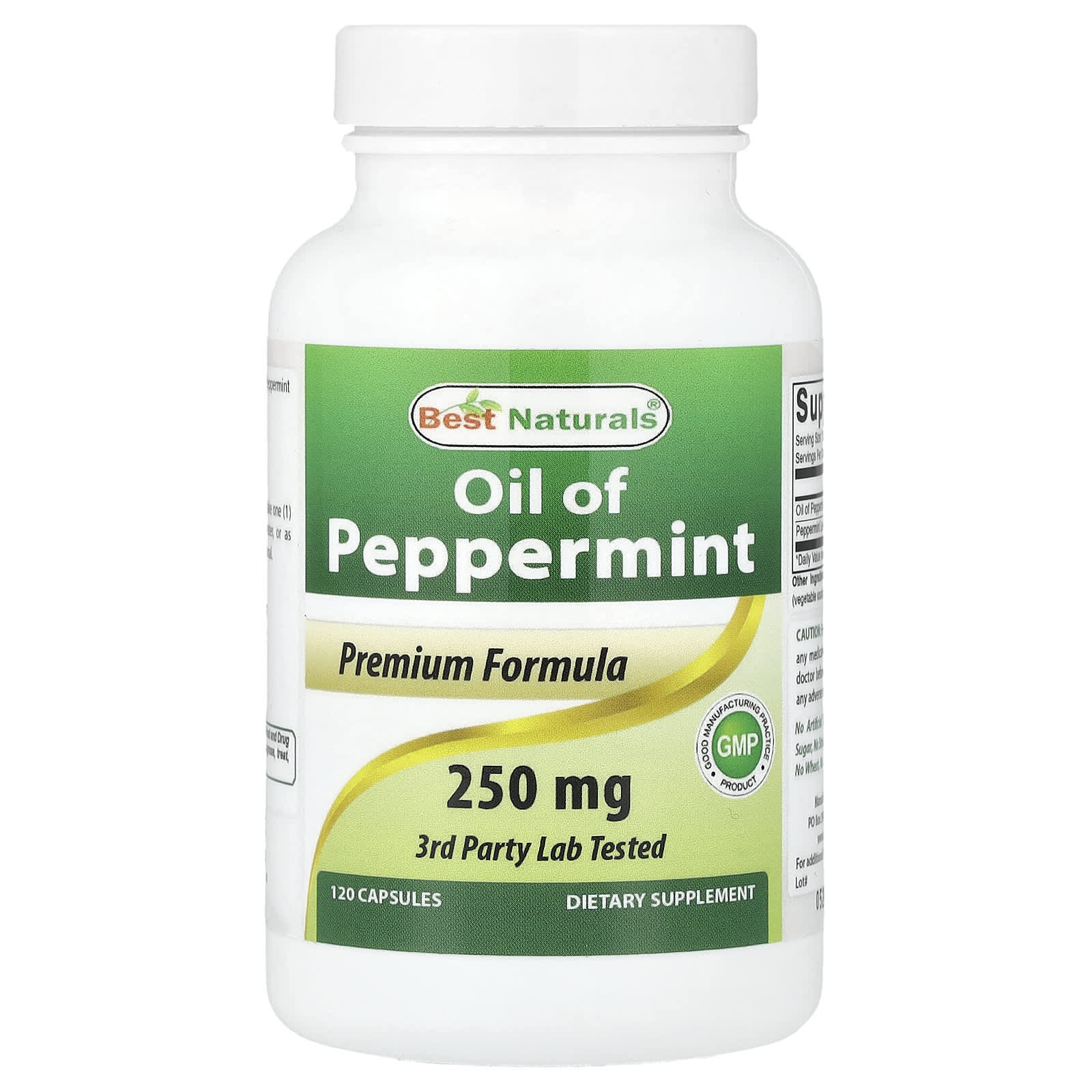 Best Naturals, масло перечной мяты, 250 мг, 120 капсул