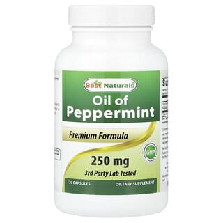 Best Naturals, Peppermynteolje, 250 mg, 120 kapsler
