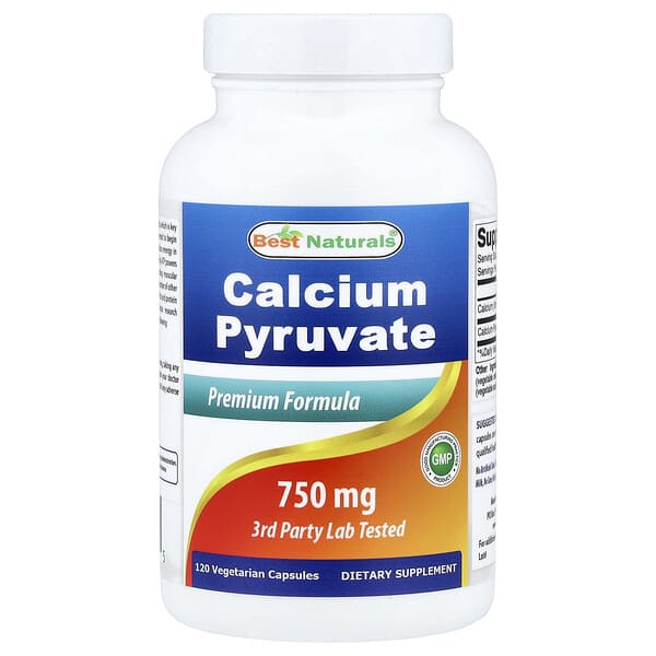 Best Naturals Calcium Pyruvate, 750 mg, 120 Vegetarian Capsules
