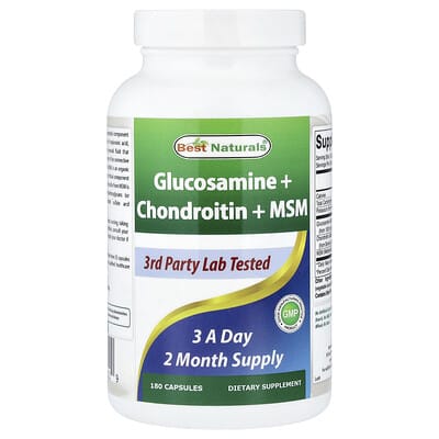 Best Naturals, Chitosamine + Chondroitin + MSM, 180 Capsules